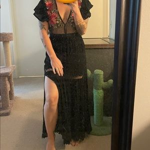 Cleobella Floral Embroidery Maxi Dress